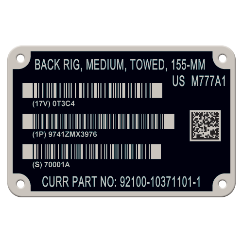 Aluminum Photo-Imaged UID Label